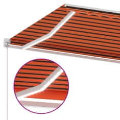 Vidaxl Ručně zatahovací markýza s LED světlem 400x300 cm oranžovohnědá