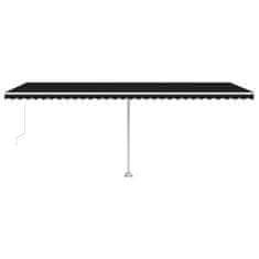 Greatstore Ručně zatahovací markýza s LED světlem 600 x 300 cm antracitová