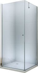 Mexen Pretoria otevírací sprchový kout 90x90, sklo transparent, chrom + vanička (852-090-090-01-00-4010)