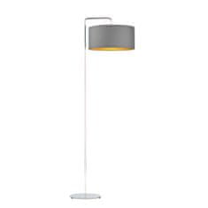 LYSNE.PL Elegantní stojací lampa BOLIVIA GOLD, chromový rám, šedá