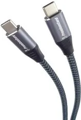 PremiumCord Kabel USB 3.2 Gen 1 USB-C male - USB-C male, bavlněný oplet, 1m, ku31ct1