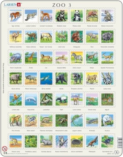 LARSEN Puzzle Zvířata světa (ZOO 3) 49 dílků