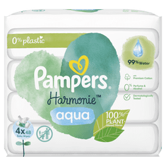 Pampers Harmonie Aqua vlhčené ubrousky Plastic Free 4x48ks