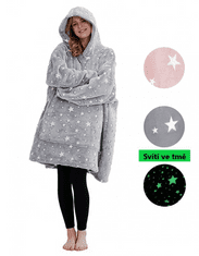 Alum online Svítící deka s rukávy a kapucí - růžová