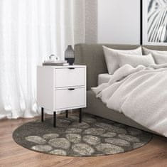 Target Home Noční stolek se 2 zásuvkami, kovové nohy, barva bílá