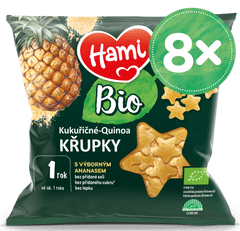 Hami BIO kukuřičné-quinoa křupky s výborným ananasem 8x20 g