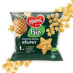 Hami BIO kukuřičné-quinoa křupky s výborným ananasem 8x20 g