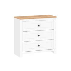 Target Home Komoda 3 zásuvky MDF ložnice bílý zlatý dub