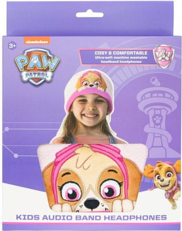 OTL technologies Paw Patrol Skye sluchátka dětská čelenková sluchátka kabelové připojení tématický design konstrukce vysoký comfort pohodlná sluchátka pro děti