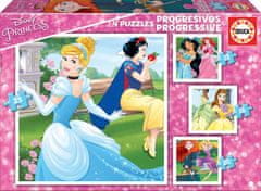 Educa Puzzle Disney princezny 4v1 (12,16,20,25 dílků)