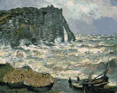 ZUTY Diamantové malování - PŘÍBOJ V ÉTRETAT (CLAUDE MONET) 40x50 cm bez rámu a bez vypnutí plátna