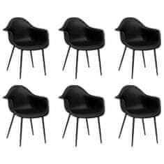 Greatstore Jídelní židle 6 ks černé PP