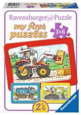 Ravensburger Moje první puzzle Stavební stroje 3x6 dílků