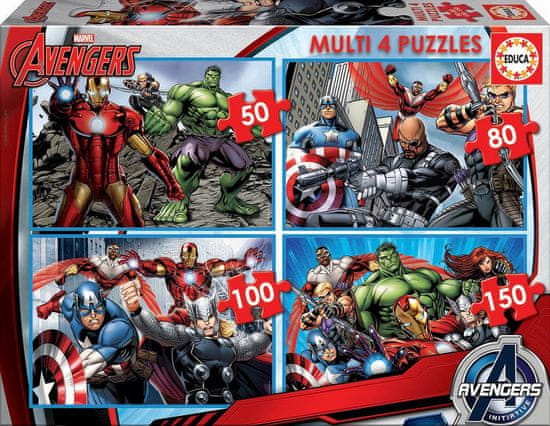 Educa Puzzle Avengers 4v1 (50,80,100,150 dílků)