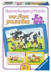 Ravensburger Moje první puzzle Zvířecí kamarádi 3x6 dílků