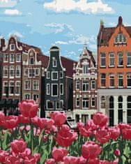 ZUTY Diamantové malování - TULIPÁNY V AMSTERDAMU II 40x50 cm bez rámu a bez vypnutí plátna