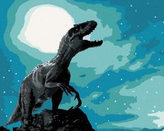 ZUTY Diamantové malování - TYRANNOSAURUS REX V NOCI 40x50 cm bez rámu a bez vypnutí plátna