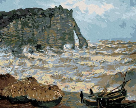 ZUTY Diamantové malování - BOUŘLIVÉ MOŘE V ÉTRETAT (CLAUDE MONET) 40x50 cm vypnuté plátno na rám