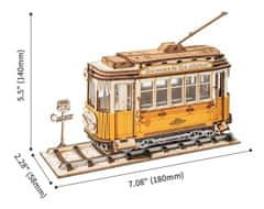 Robotime Rolife 3D dřevěné puzzle Tramvaj 145 dílků