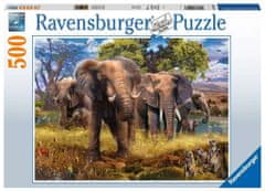 Ravensburger Puzzle Stádo slonů 500 dílků