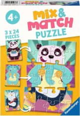 Ravensburger Puzzle Mix&Match: Legrační zvířátka 3x24 dílků