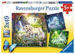 Ravensburger Puzzle Nádherní jednorožci 3x49 dílků