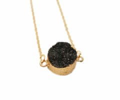 Kraftika 1pc black crystal gold druzy náhrdelník přívěsek kouzlo