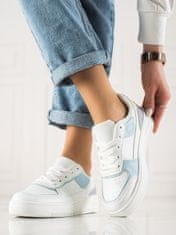 Amiatex Moderní bílé dámské tenisky bez podpatku, bílé, 36