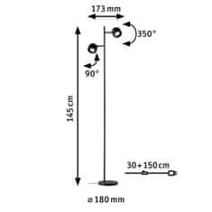 Paulmann PAULMANN LED stojací svítidlo 3-krokové-stmívatelné Puric Pane 2700K 2x3W černá 79775