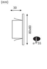 Paulmann PAULMANN LED vestavné svítidlo do zdi Edge Quadro hranaté 80x5mm 1,2W 230V 2700K bílá mat 93093