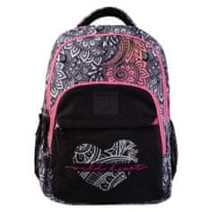 Target Studentský batoh , Černý se vzorem, nápis wild heart