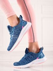 Amiatex Stylové dámské tenisky modré bez podpatku + Ponožky Gatta Calzino Strech, odstíny modré, 37