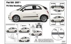 Rider Ochranné boční lišty na dveře, Fiat 500, 2007-2014