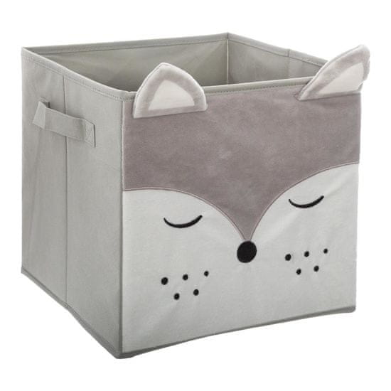 Atmosphera Úložný box na hračky Fox šedý 29x29cm