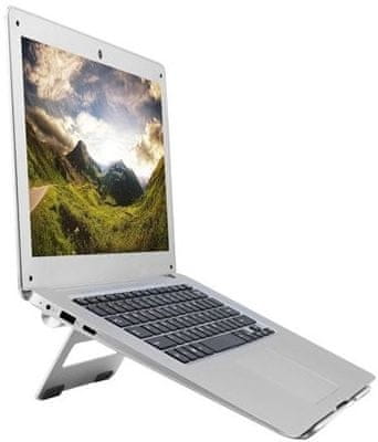 MISURA Ergonomický podstavec pre notebook ME05, sivý ergonomický, protišmykové plôšky notebooky až do 15.6 palcov