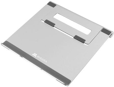 MISURA Ergonomický podstavec pre notebook ME05, sivý ergonomický, protišmykové plôšky notebooky až do 15.6 palcov
