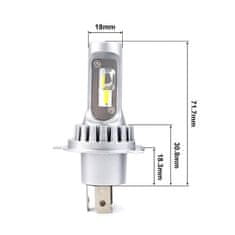 motoLEDy LED H4 9V-32V canbus CSP žárovky sada nových