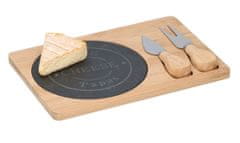 American Vintage Kamenná sýrová deska na dřevěném podnosu ALPINA sada 4 prvků