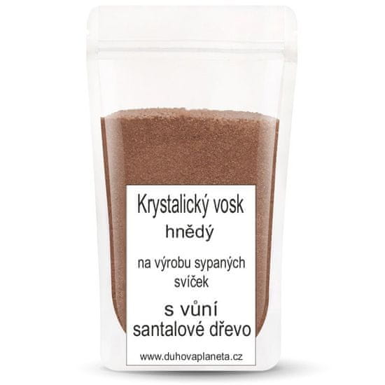 Duhová planeta Krystalický vosk s vůní santalové dřevo hnědý Hmotnost: 250 g voskový knot