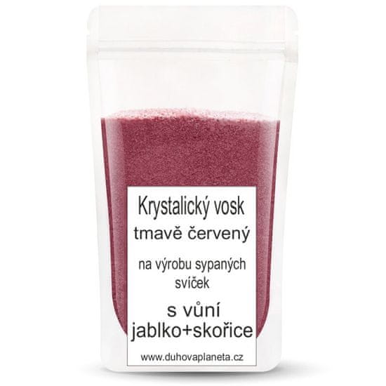 Duhová planeta Krystalický vosk s vůní jablko + skořice tmavě červený Hmotnost: 250 g voskový knot