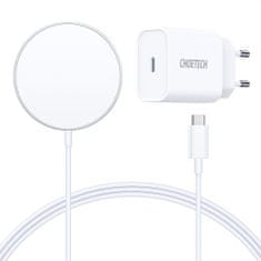 Choetech T517-F MagSafe bezdrátová nabíječka 15W + síťová nabíječka PD 20W, bíla