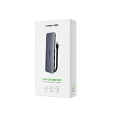 Ugreen CM285 HUB adaptér USB-C - HDMI / 3x USB 3.2 / USB-C PD 100W 5A, šedý