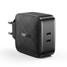 Ugreen CD216 síťová nabíječka 2x USB-C PD QC 66W, černá