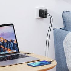 Ugreen CD216 síťová nabíječka 2x USB-C PD QC 66W, černá