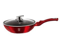 Berlingerhaus Pánev WOK s poklicí s mramorovým povrchem 28 cm Burgundy Metallic Line