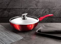 Berlingerhaus Pánev WOK s poklicí s mramorovým povrchem 28 cm Burgundy Metallic Line