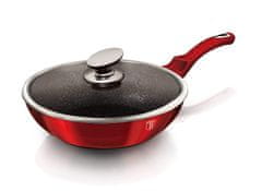 Berlingerhaus Pánev WOK s poklicí s mramorovým povrchem 28 cm Burgundy Metallic Line