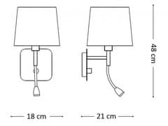 Ideal Lux LED Nástěnné svítidlo Ideal Lux Nordik AP2 158242 E27 1x40W černé