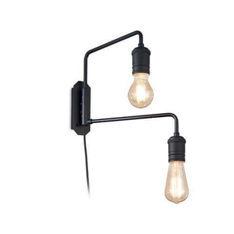 Ideal Lux Nástěnné svítidlo Ideal Lux Triumph AP2 Nero 242385 E27 2x60W IP20 dvouramenné černé