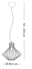 Ideal Lux Závěsné svítidlo Ideal Lux Ampolla-4 SP1 nero 167497 černé 39,5cm